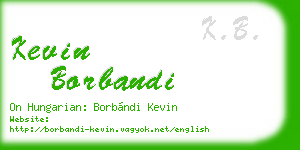 kevin borbandi business card
